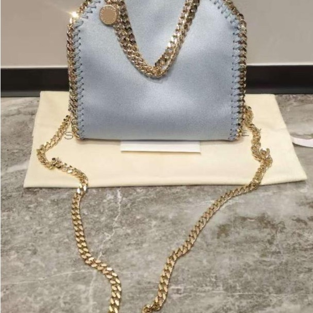 Stella McCartney Light Blue Chain-Trim Shoulder Bag - Picture 7 of 9